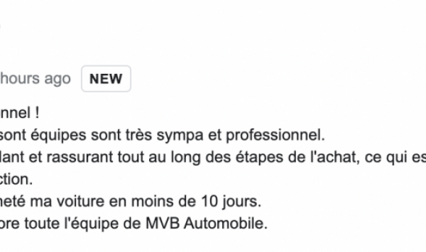 MVB Automobile Bordeaux vous remercie pour votre confiance et l'achat de voitures d'occasions à Bordeaux ! 